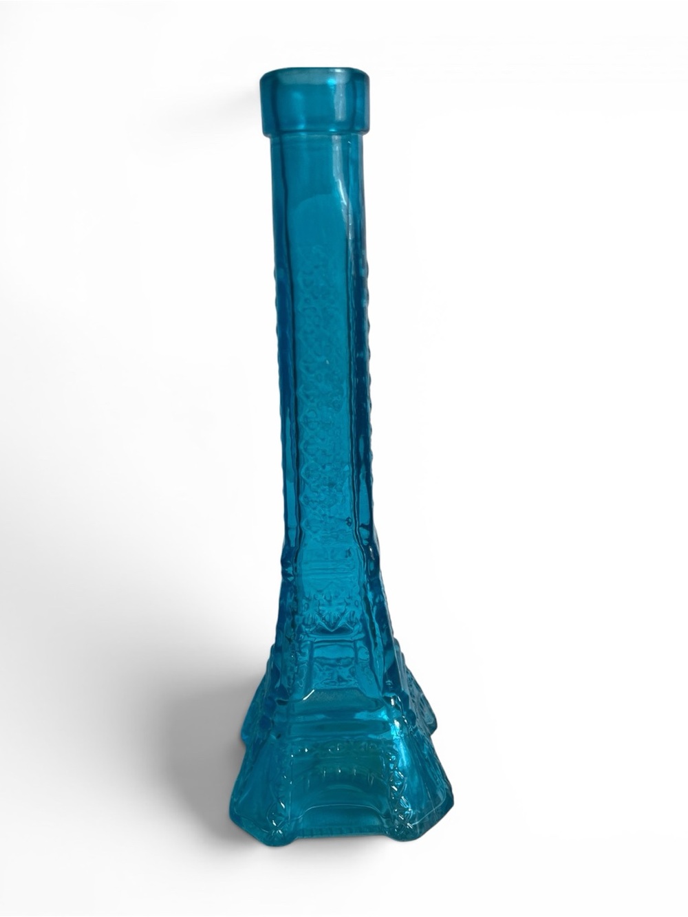 Blue Eiffel Tower Glass Bud Vase Decorative Bottle Paris French Décor